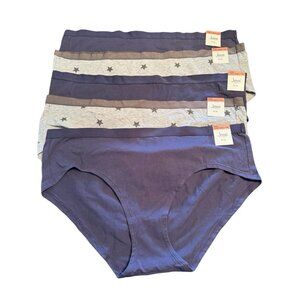 Lot of 5 Jenni‎ Women's Sz 3XL Cotton Hipster Panties Underwear NWT Stars Purple